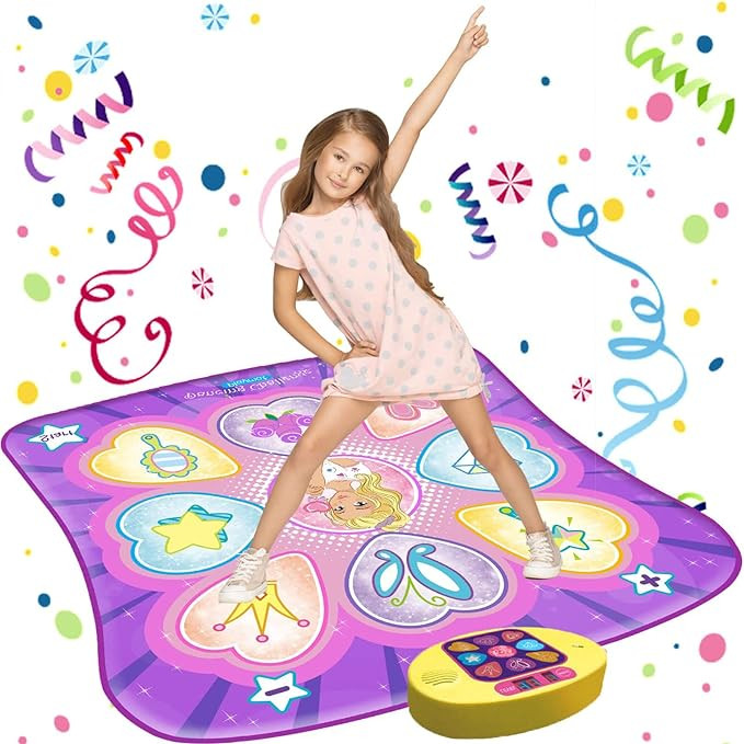 SUNLIN Dance Mat Toys for Girls Ages 3-10 | Dance Pad with LED Lights, Adjustable Volume, 9 Built... | Amazon (US)