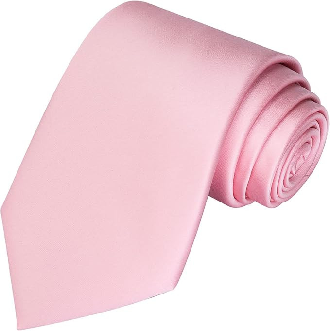 KissTies Solid Satin Tie Pure Color Necktie Mens Ties + Gift Box | Amazon (US)