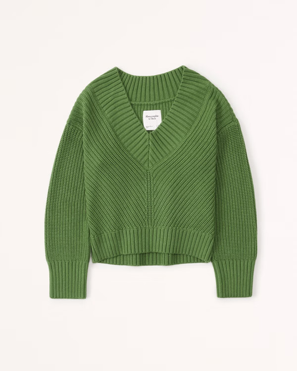Wide V-Neck Relaxed Sweater | Abercrombie & Fitch (US)