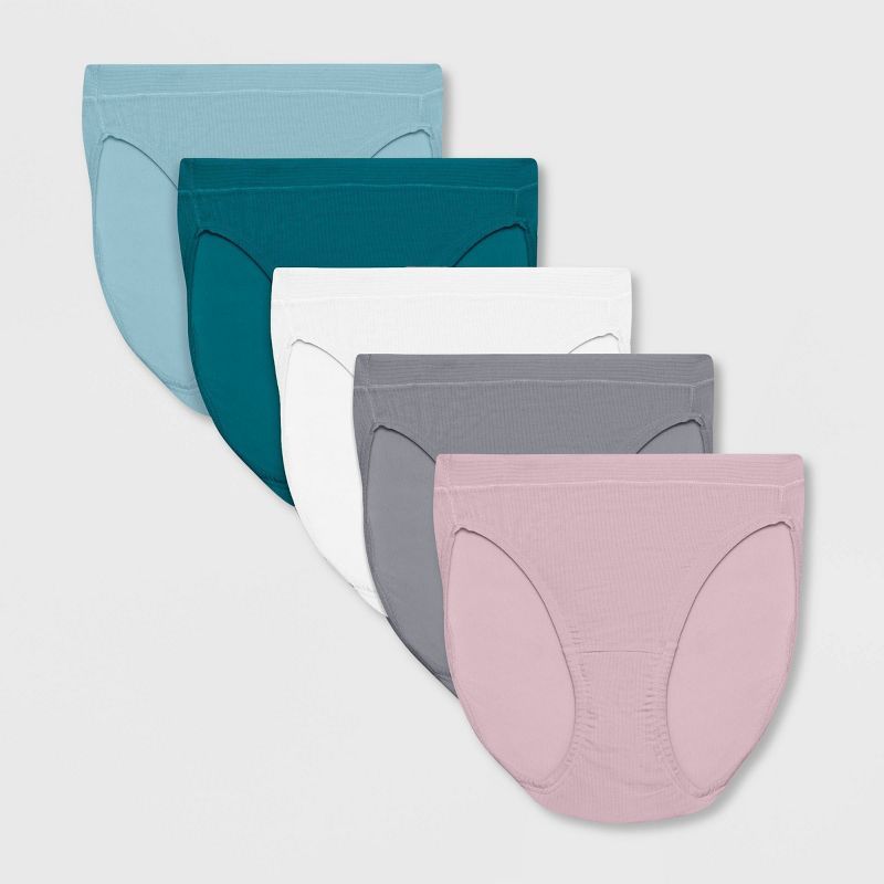 Fruit of the Loom Women's 5pk Comfort Supreme Soft Ribbed Stretch Hi-Cut Underwear - Colors May V... | Target