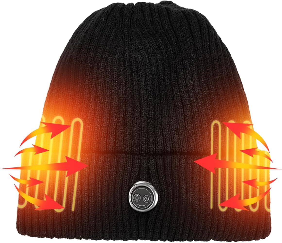 Qsocksy Heated Hat Rechargeable Beanie with Fast Heating, Polyester Thermal Lined Unisex Winter C... | Amazon (US)