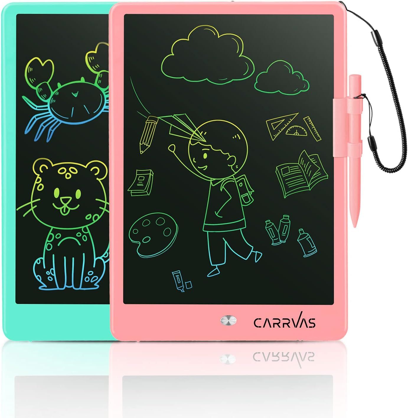 CARRVAS LCD Writing Tablet for Kids 2 Pack 10 Inch Coloring Pad Drawing Pad Reusable Electronic D... | Amazon (US)