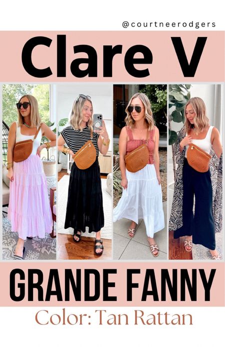 Clare V Grande Fanny in the tan rattan! They just released my favorite bag in the tan with tan zipper (used to be red and I never liked the red)…so excited to wear this color for Summer! 🩷
(Size small top + skirt)

Clare V, Handbags, Belt Bag, Grande Fanny, stripes, casual outfits, travel 

#LTKStyleTip #LTKItBag #LTKFindsUnder100