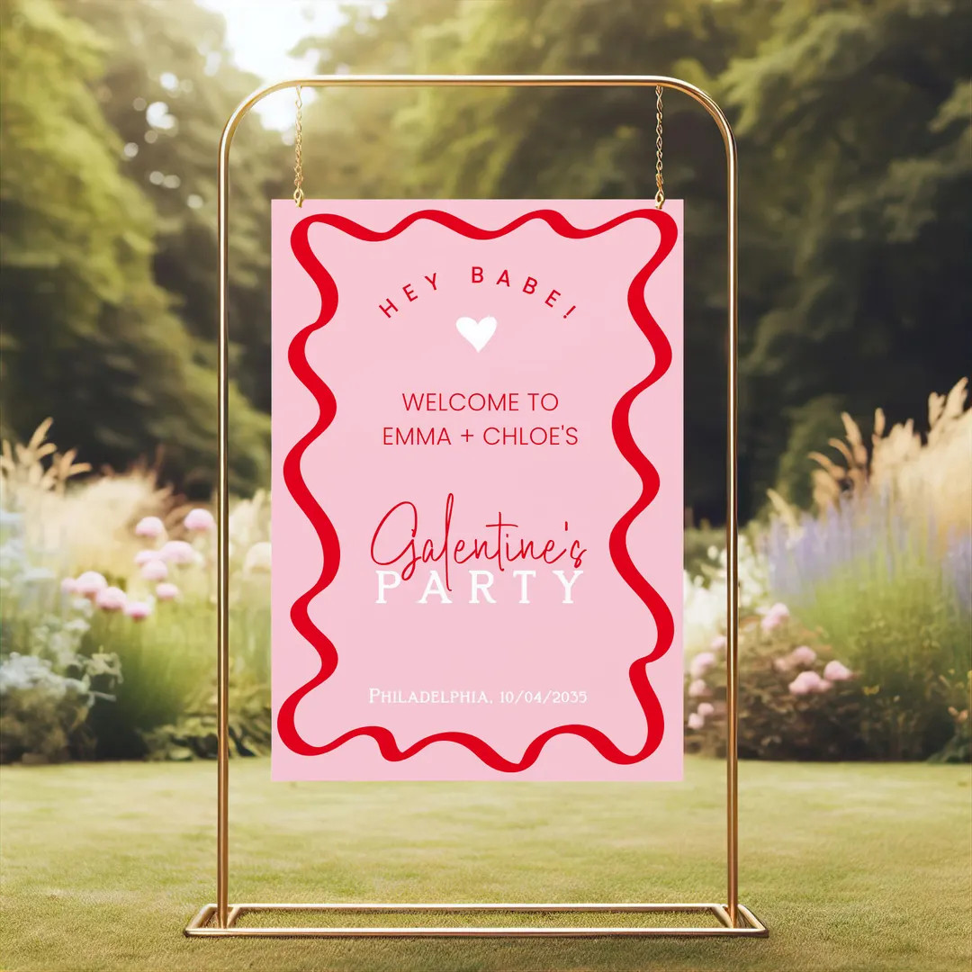 Galentines Welcome Sign, Galentines Day Decor Printable, Valentines Day Party, Galentines Party W... | Etsy (US)