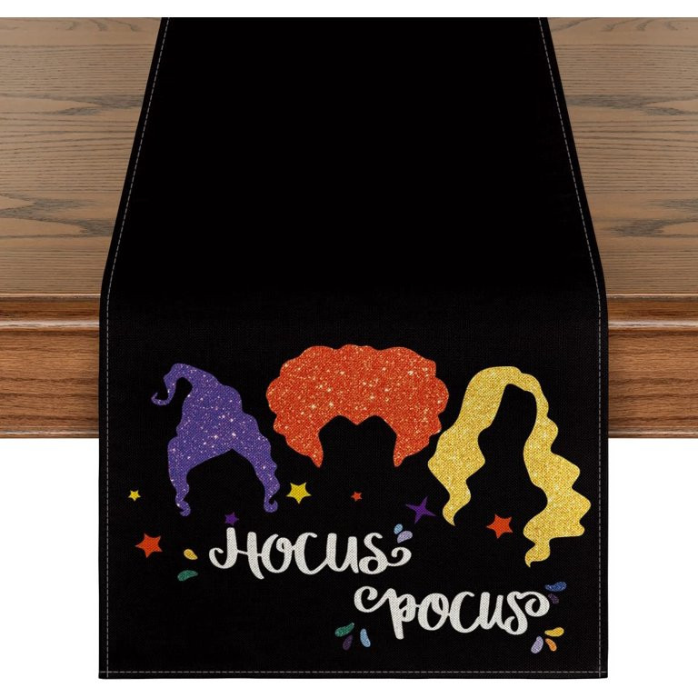 Artoid Mode Hocus Pocus Sanderson Sisters Halloween Table Runner 13 x 72 Black | Walmart (US)