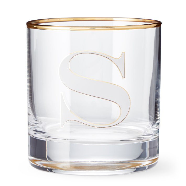 Monogram Double Old-Fashioned Glasses | Williams-Sonoma