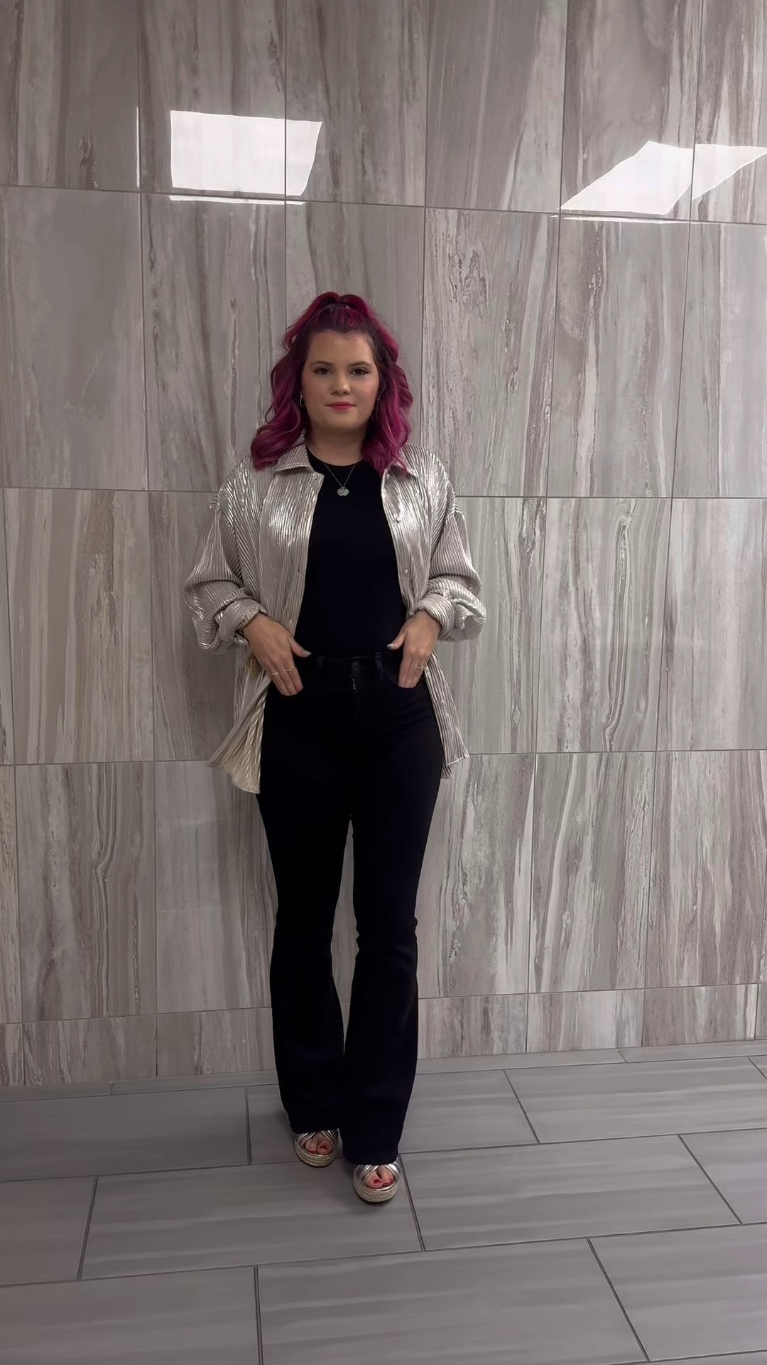 Sizing: 
Shimmer top - S 
Bodysuit - Petite M 

#LTKFindsUnder50 #LTKSaleAlert