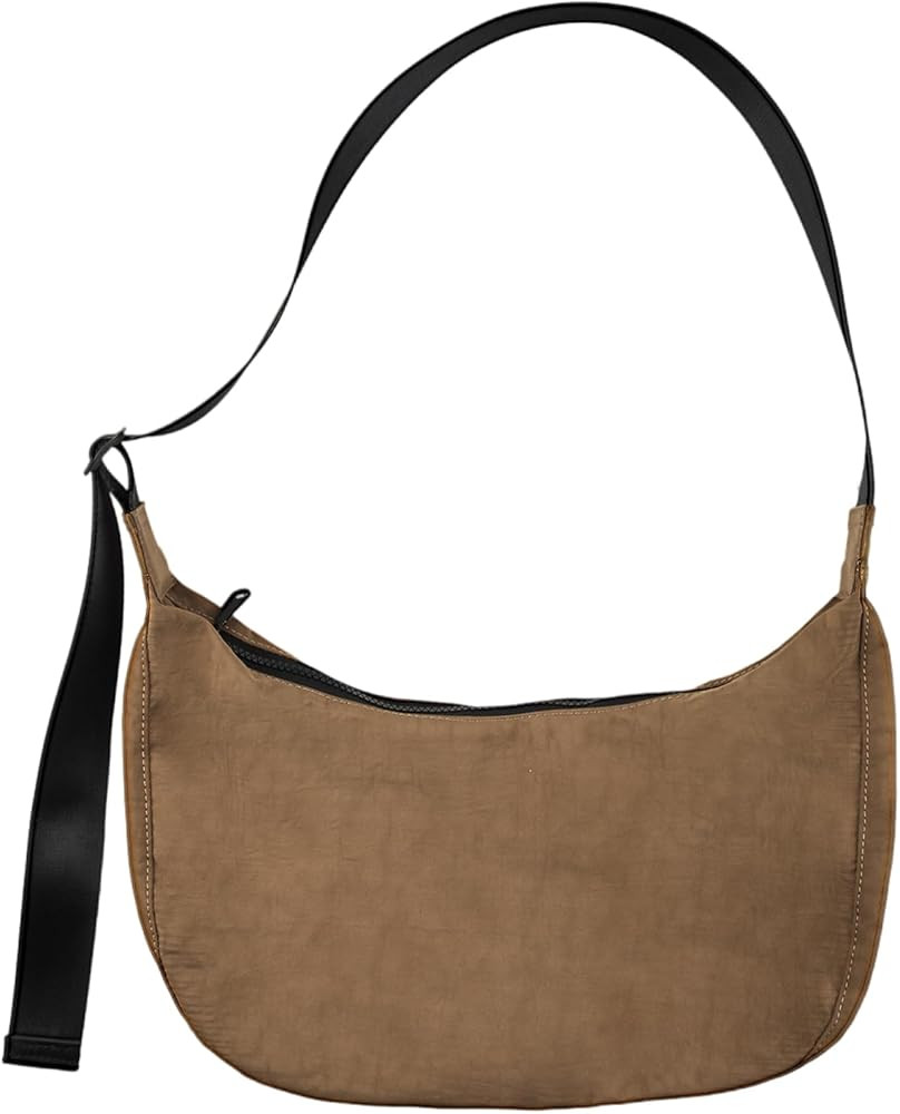 Nylon Crescent Shoulder Bag for Women Men,Crossbody Bag with Adjustable Strap&Dual Interior Zip P... | Amazon (US)