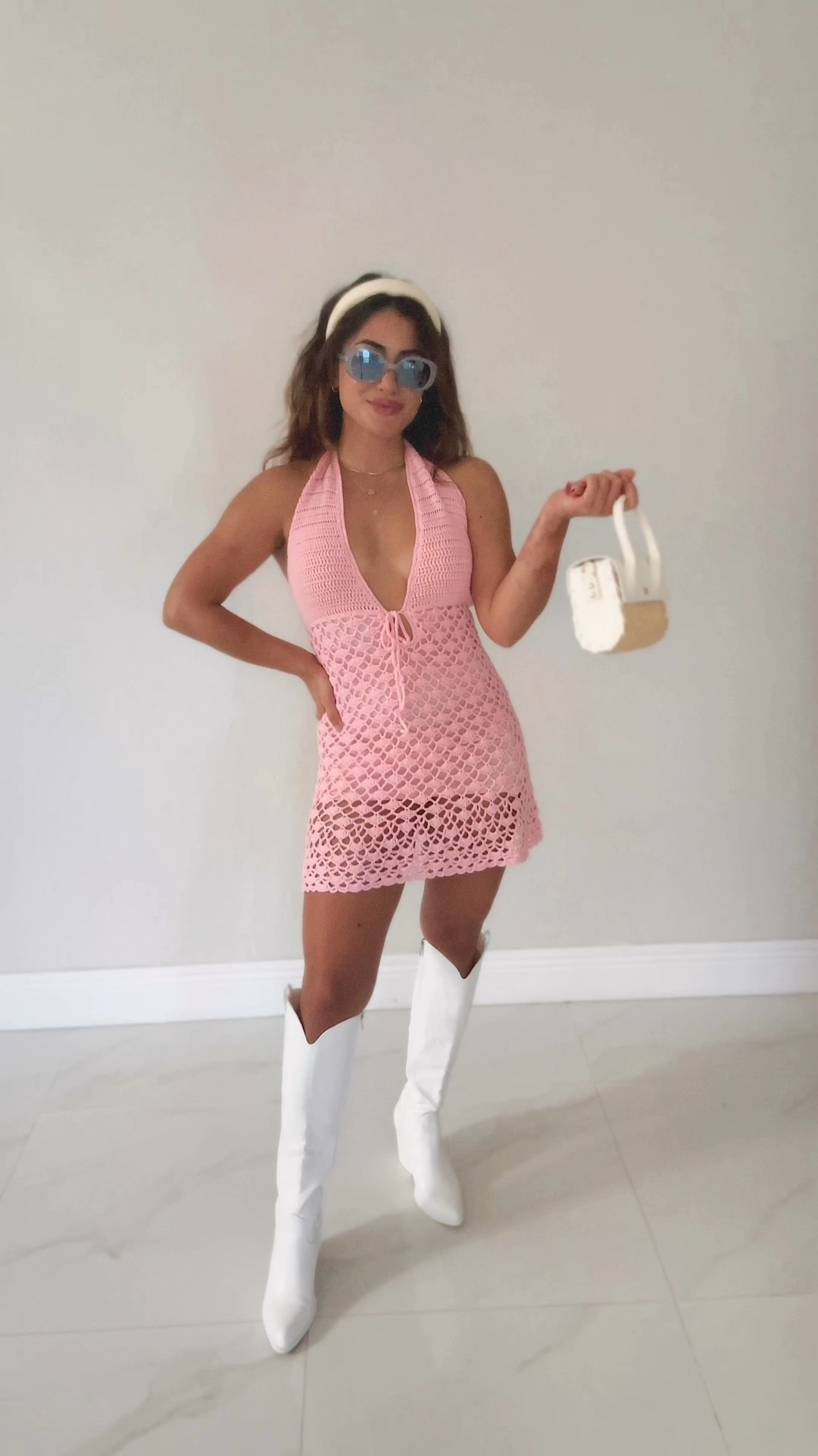 On my way in this pink crochet cutie ☁️💗✨ 

This dress is available in white & blue too 🤍💙

Concert outfit, summer style, sundress, pink dress, cowboy boots, country concert, summer party, petite, crochet dress.

#LTKSummerSales #LTKVideo #LTKParties