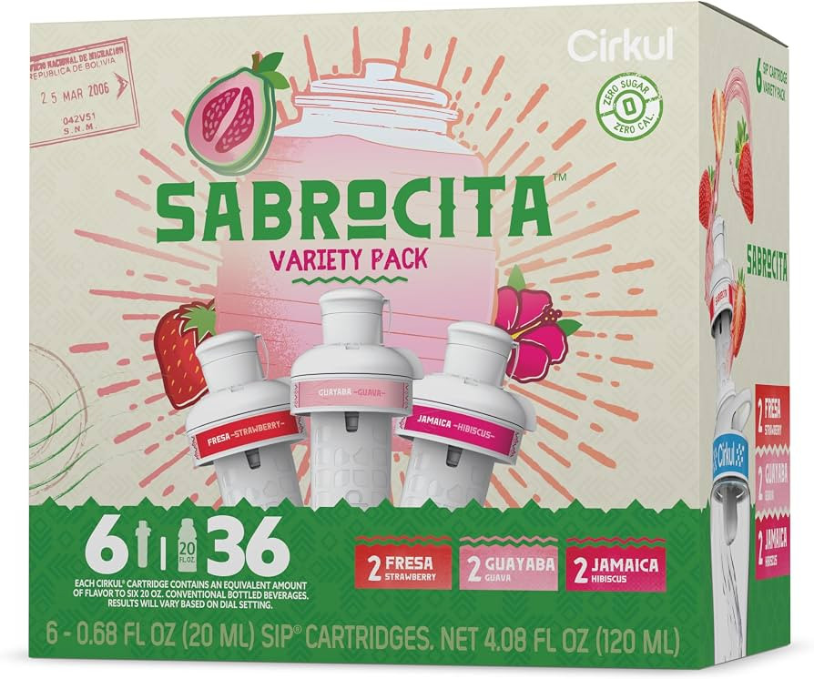 Cirkul Sabrocita Flavor Water Variety Pack, Makes 36 Drinks, No Sugar, Zero Calorie Drink Mix, (2... | Amazon (US)