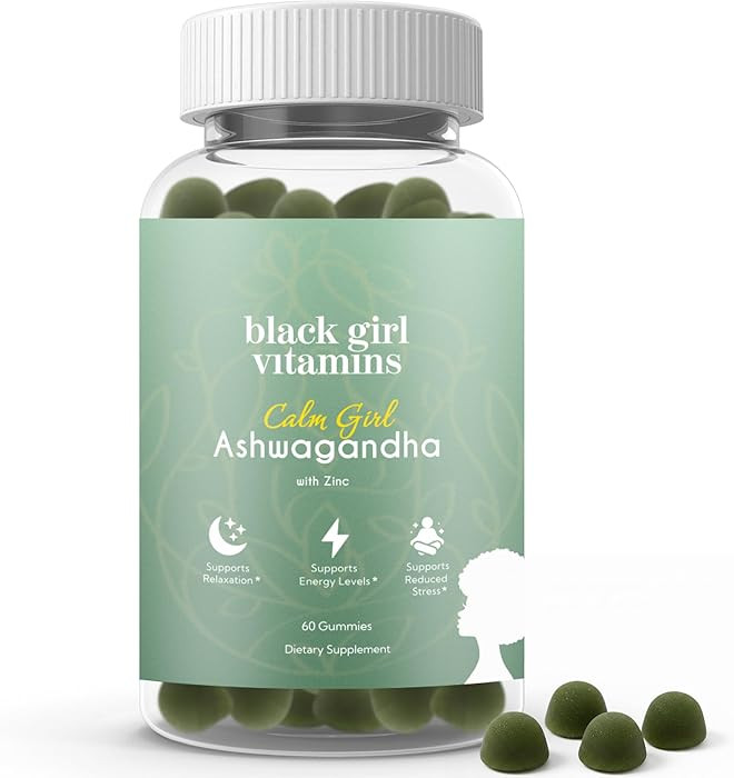 Black Girl Vitamins Calm Girl Ashwagandha + Zinc Gummies Stress Support, Promotes Relaxation & Me... | Amazon (US)