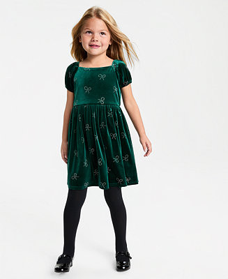 Girls' 2T-6X Short-Sleeve Stretch Velvet Dress | Macy's