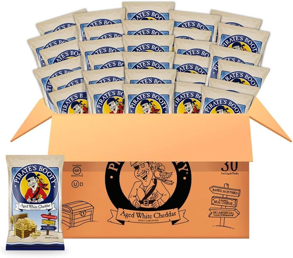 Pirate's Booty Aged White Cheddar Cheese Puffs, Gluten Free, Halloween Snacks for Kids, Healthy K... | Amazon (US)