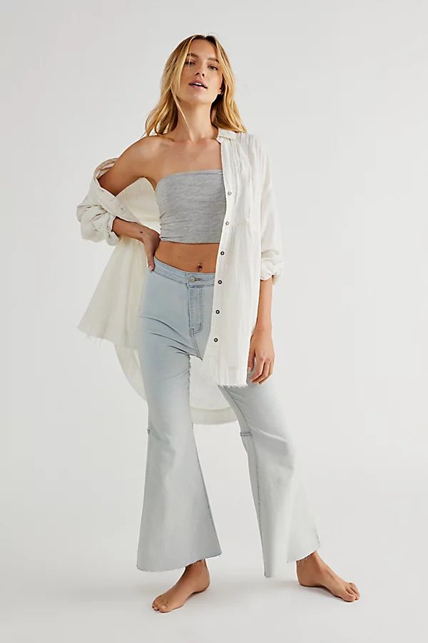 Youthquake Crop Flare Jeans by We The Free at Free People, Bleach Out, 28 | Free People (Global - UK&FR Excluded)