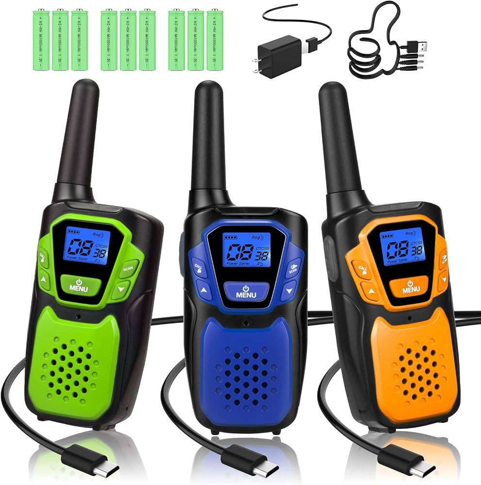 Walkie Talkies 3 Pack, Rechargeable Easy to Use Family Walky Talky Long Range 2 Way Radio Gift wi... | Amazon (US)