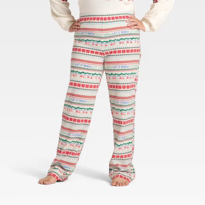 Women's "Let it Snow" Fair Isle Microfleece Holiday Matching Family Pajama Pants - Wondershop™ ... | Target