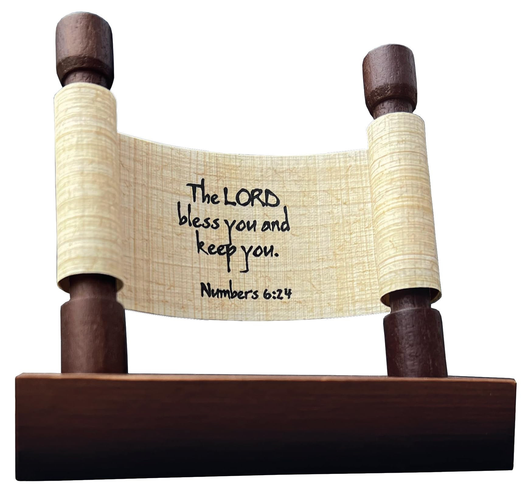 Papyrus Paper Miniscroll with Numbers 6:24 - Handcrafted Egyptian Papyrus with Bible Verse – Religious Home Decor with Stained Wood Dowels and Display Base - Bible Essentials for Women and Men. | Amazon (US)