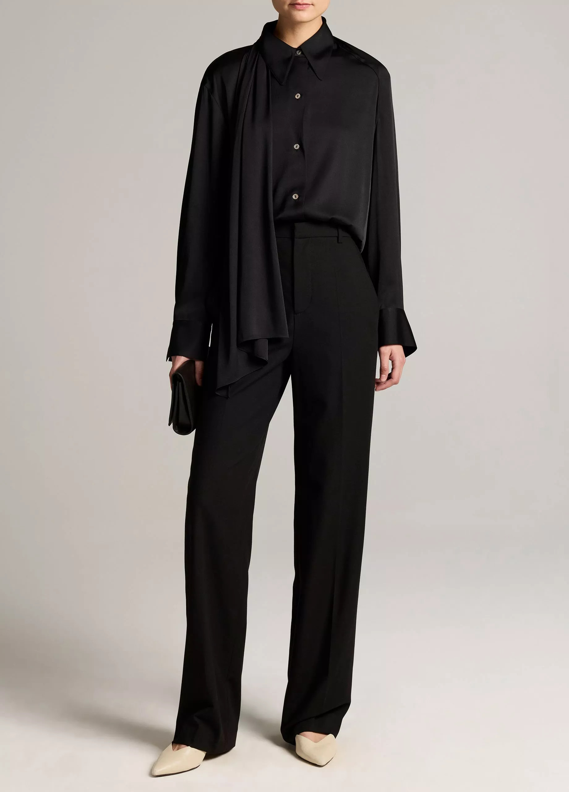 Elsa Fine Suiting High-Rise Straight-Leg Trouser | Vince LLC