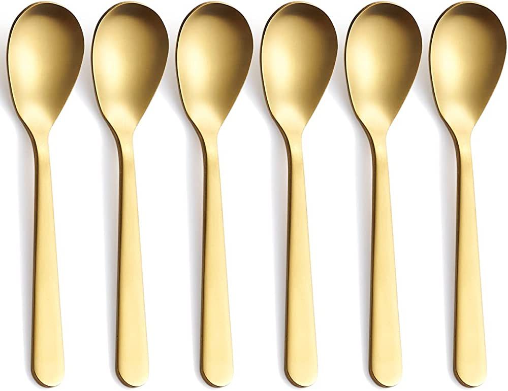 FULLYWARE Matte Gold Demitasse Espresso Spoons, Stainless Steel Satin Finish Coffee Spoons, Mini ... | Amazon (US)