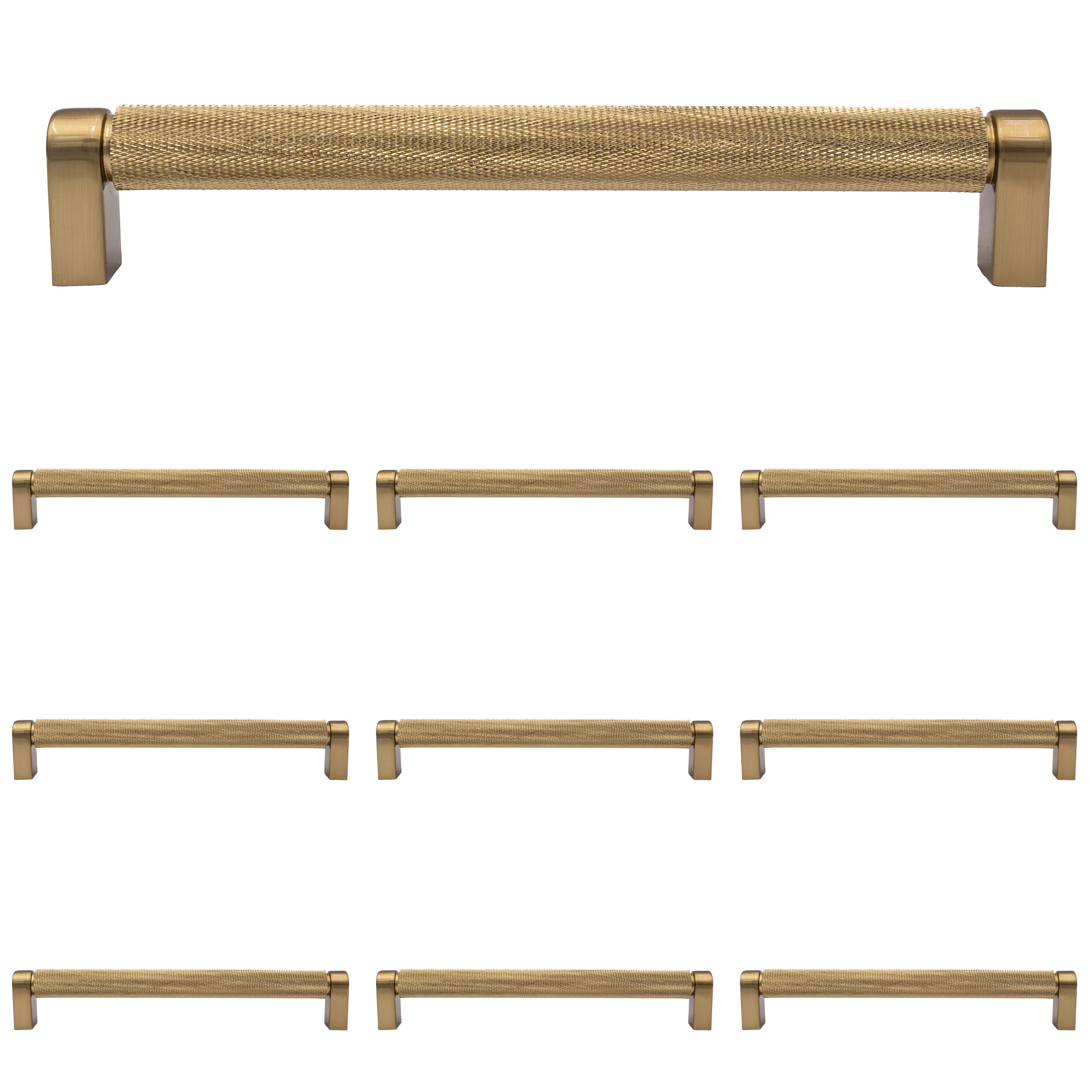 Kent Knurled 7" Satin Brass Bar Pull Multipack (Set of 10) | Wayfair North America