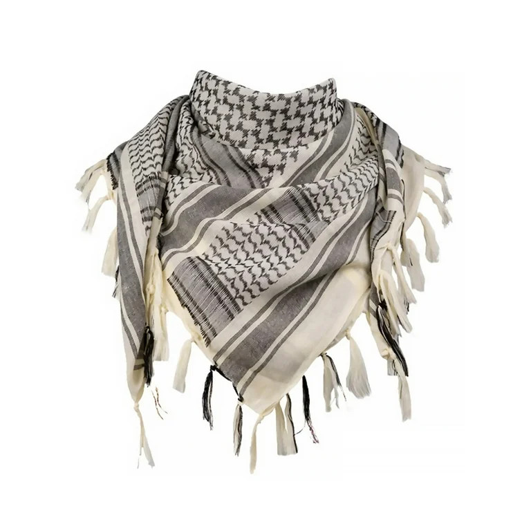 FREE SOLDIER Unisex Scarf Desert Shemagh Head Neck Scarf with Tassel Beige | Walmart (US)