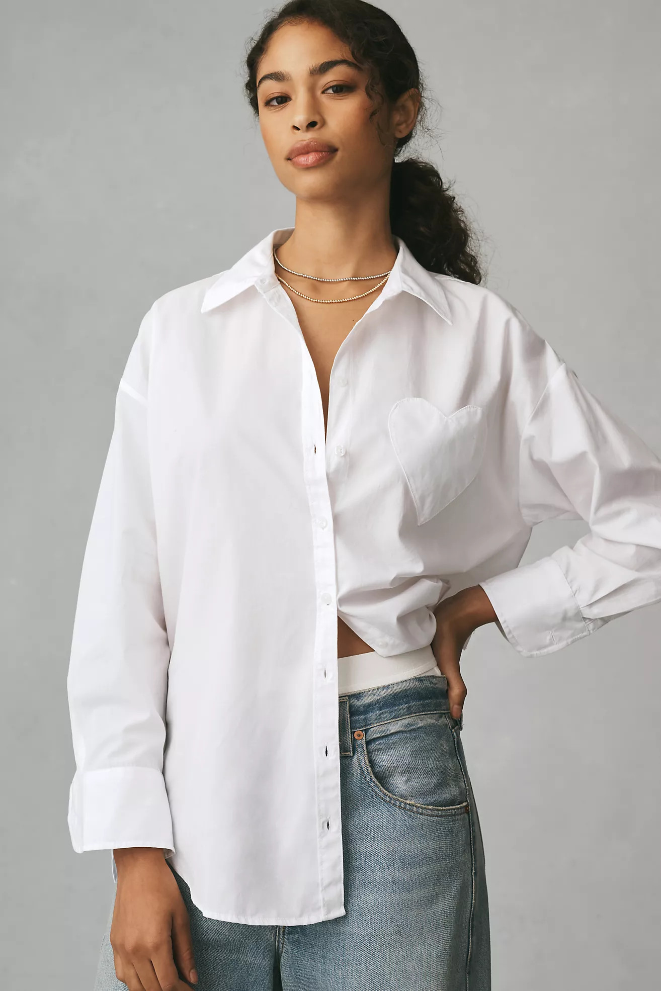 The Bennet Buttondown Shirt by Maeve: Heart Pocket Edition | Anthropologie (US)