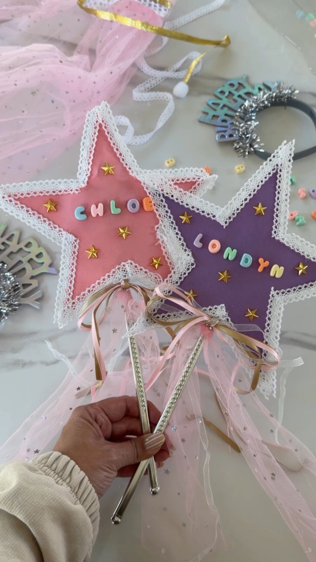 When you and your BFF have birthdays in the same month you throw a joint birthday party 🎀✨

They invited all their friends for a scavenger hunt NeeDohs hunting, and I surprised the birthday girls with these gift card wands, SO fun to make and they made them feel extra special. 🪄🥹

Would a real credit card be easier for tap and pay? Probably 😂 but the Target gift cards were perfect for scanning at checkout… and way more magical to turn into a birthday memory. ✨🪄 

Wand and cape from @fivebelow 

#LTKKids #LTKmomlife #LTKSeasonal