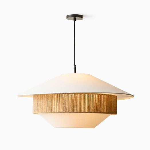 Stevie Mixed Woven Pendant (34") | West Elm (US)