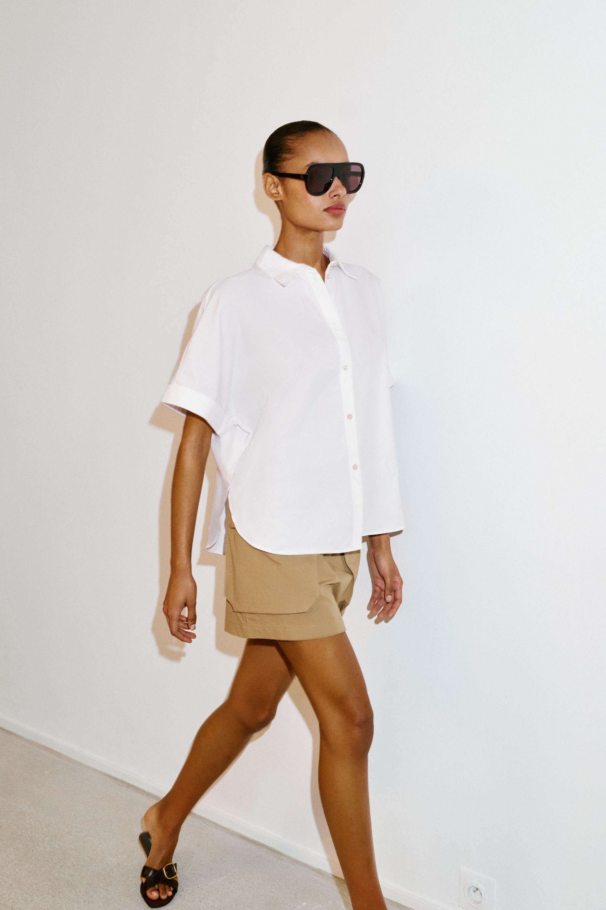 SHORT SLEEVE POPLIN SHIRT | Zara US