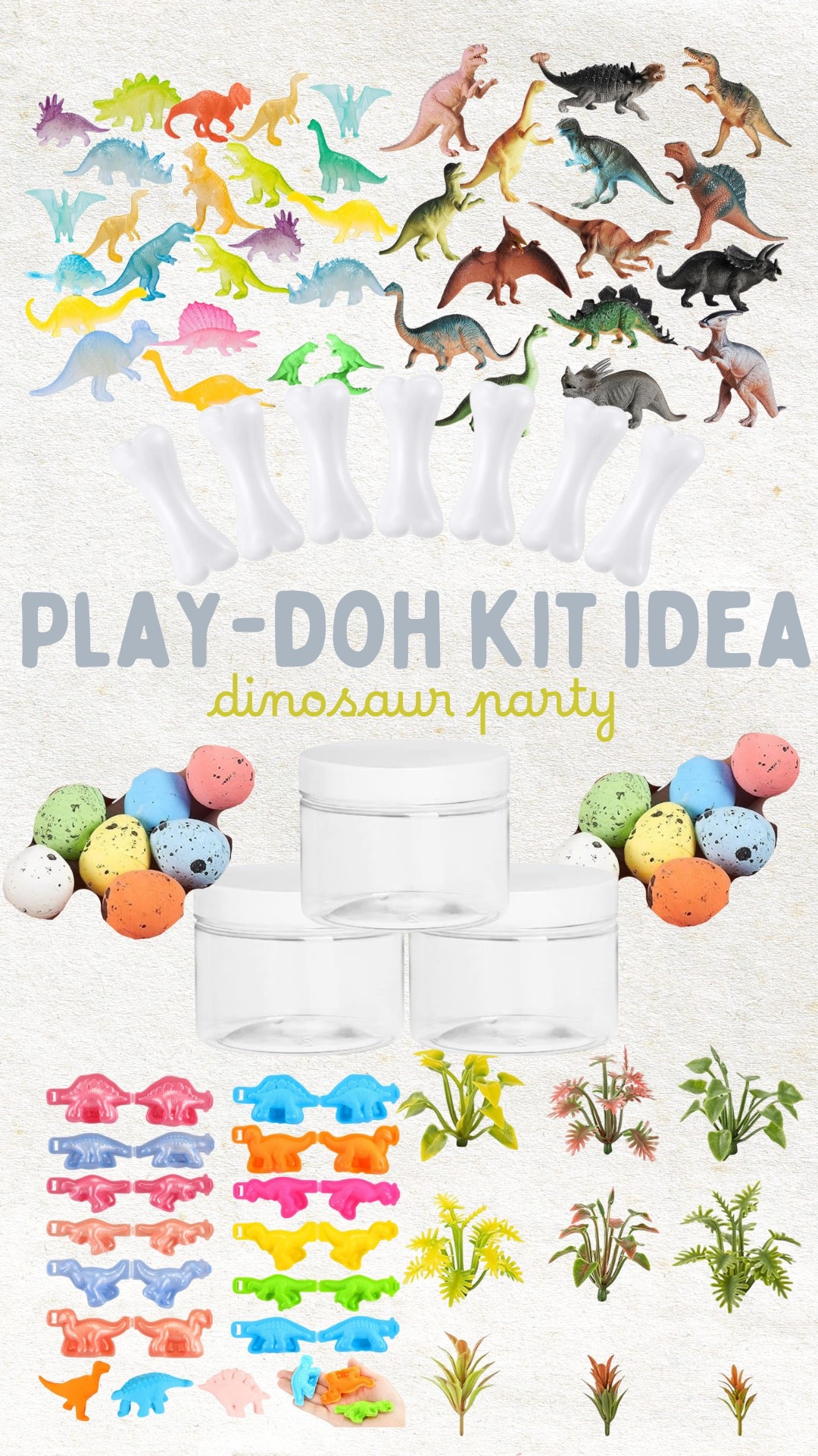Dinosaur playdoh kit party favor 🦖🦕🌴🪺 

#LTKKids #LTKParties #LTKFamily