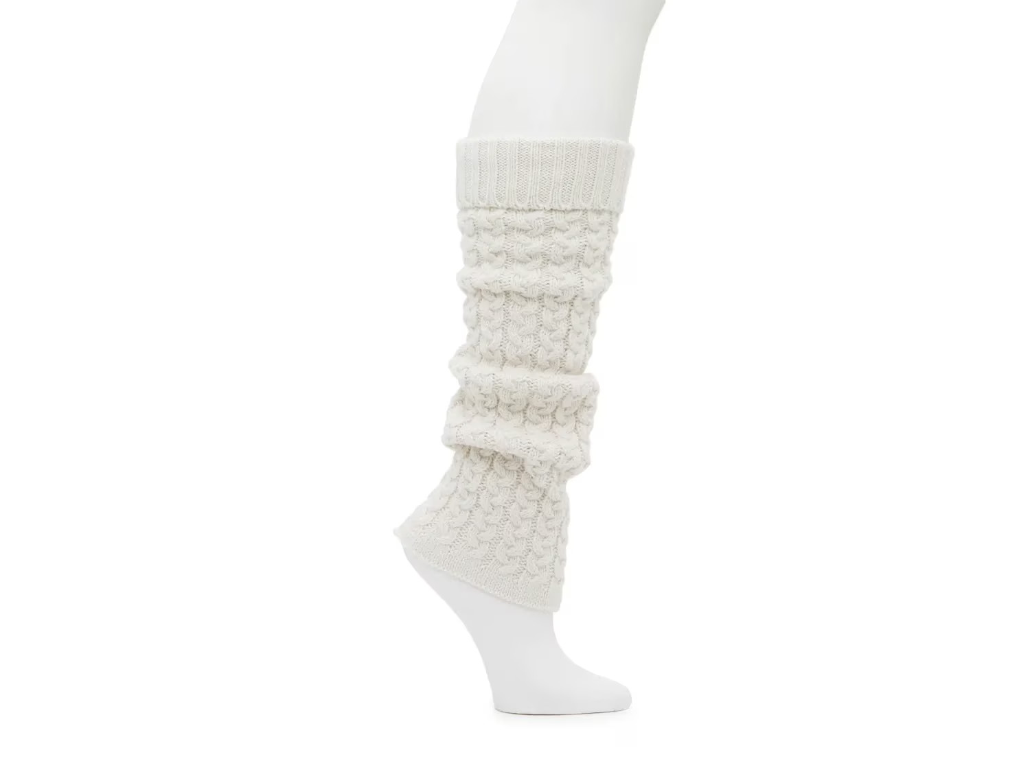 Lemon Weekend Cable Knit Leg Warmers | Women's | White | Size One Size | Leg Warmers | Socks | Winter | DSW