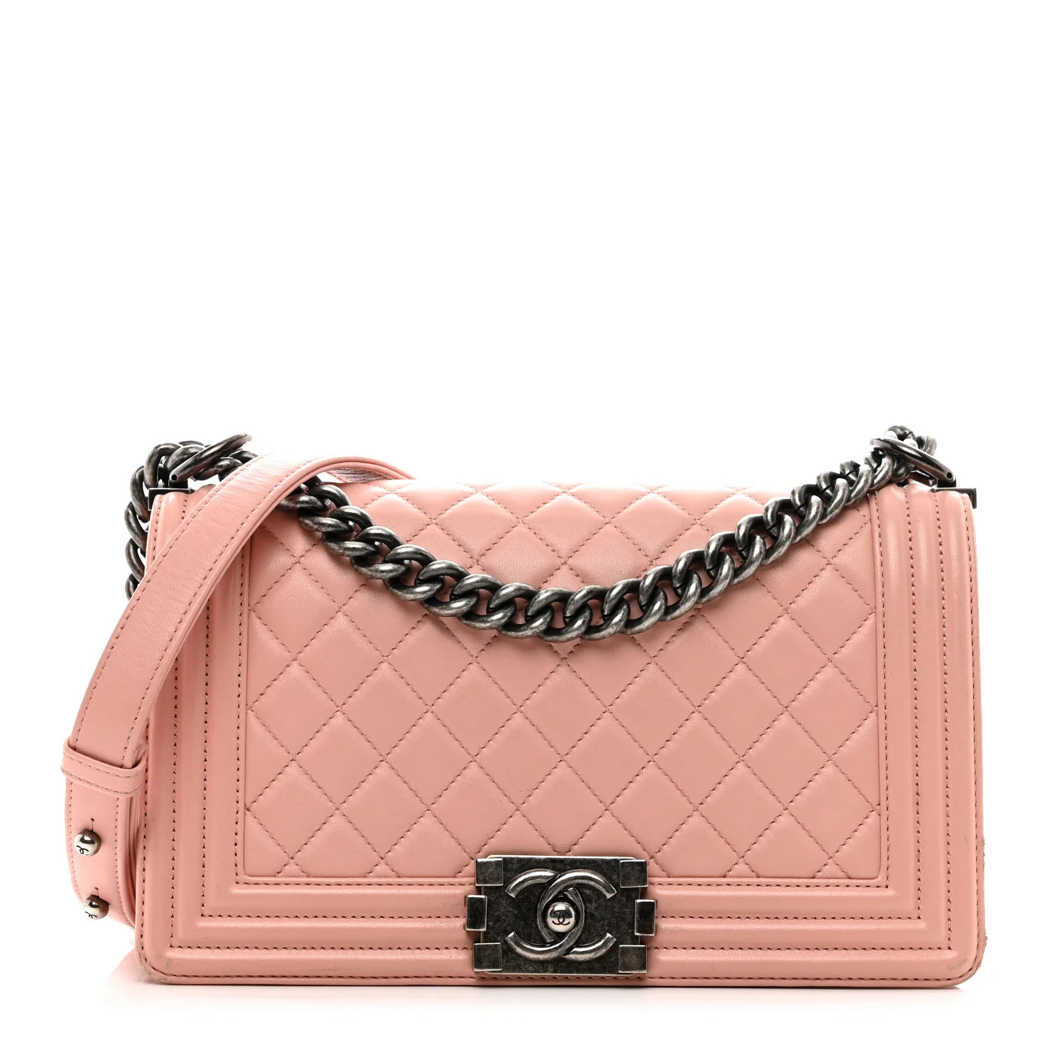 Calfskin Quilted Medium Boy Flap Light Pink | FASHIONPHILE (US)