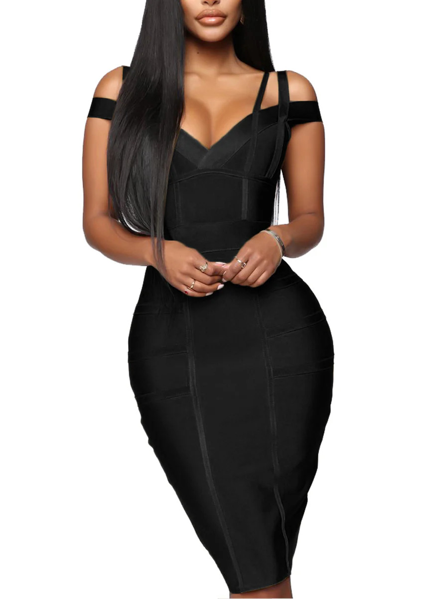Sleeveless Deep V-Neckline Bodycon Bandage Dress | Lord & Taylor