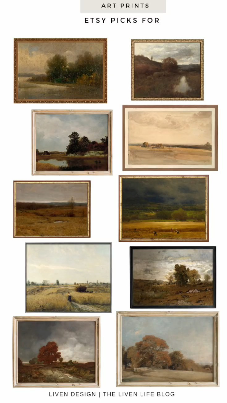 Etsy vintage art print. Autumn art prints. Landscape painting. Antique art. Moody landscape art print. Home decor. 

#LTKSeasonal #LTKHome #LTKSaleAlert