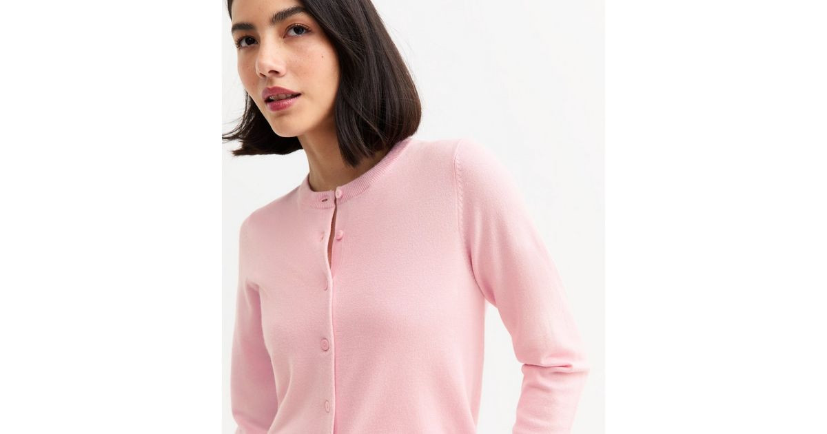 Pink Crew Neck Button Up Cardigan
						
						Add to Saved Items
						Remove from Saved Items | New Look (UK)