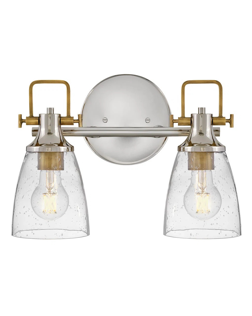 Hinkley Easton Two-Light Bath Vanity Fixture w/ Clear Seedy Glass Shades | Wayfair | Wayfair North America