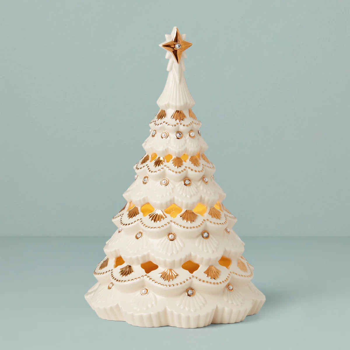 Florentine & Pearl Lit Tree Figurine | Lenox