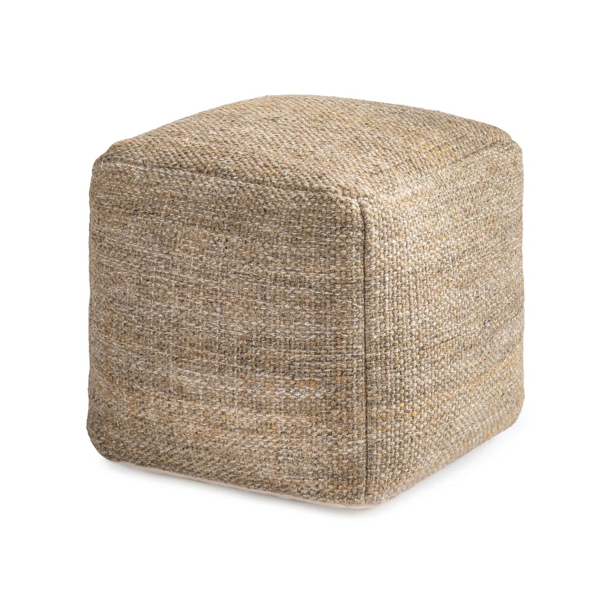 Teagan 16' Dark Brown Upholstered Pouf Ottoman | Wayfair North America