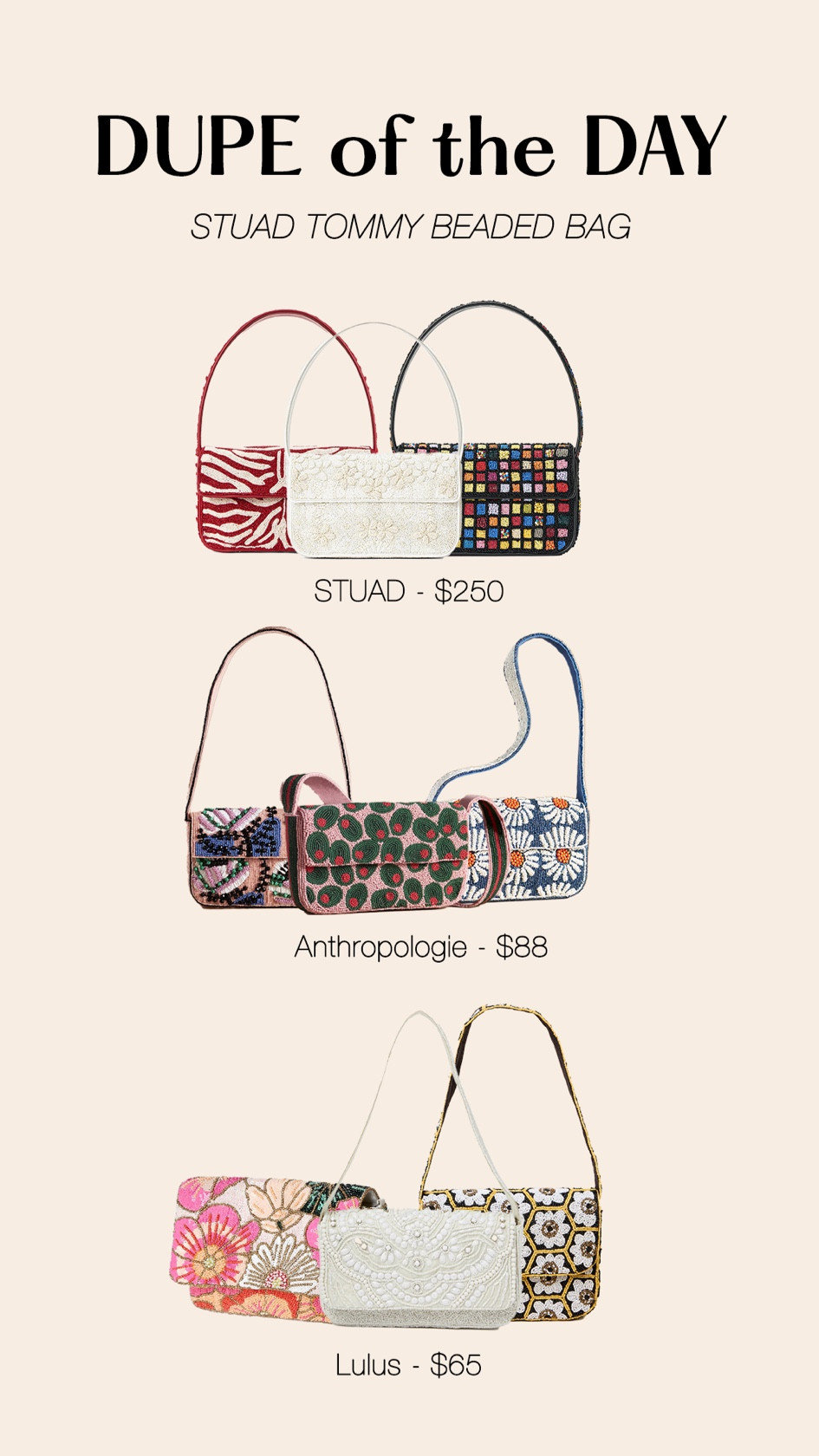 If you’re a bride the white Lulus beaded bag would be perfect! And it’s low stock!! 

#LTKwedding #LTKsalealert #LTKfindsunder100