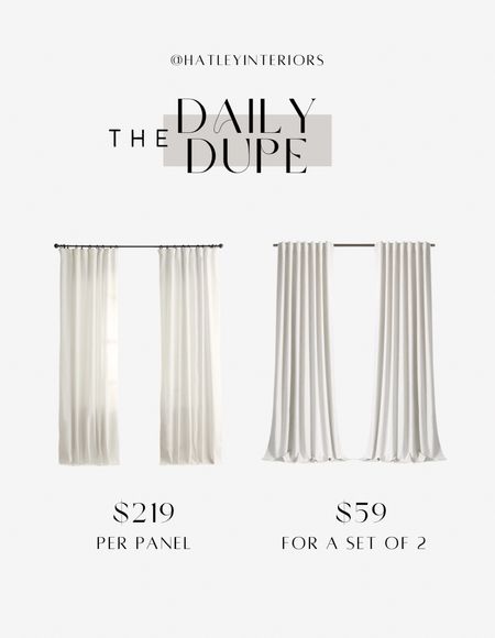 today’s daily dupe! 

designer dupe, look for less, pottery barn black out emery curtains dupe, affordable curtains, budget friendly curtains, amazon home finds, affordable home decor, neutral curtains, linen curtains 

#LTKfindsunder100 #LTKsalealert #LTKhome