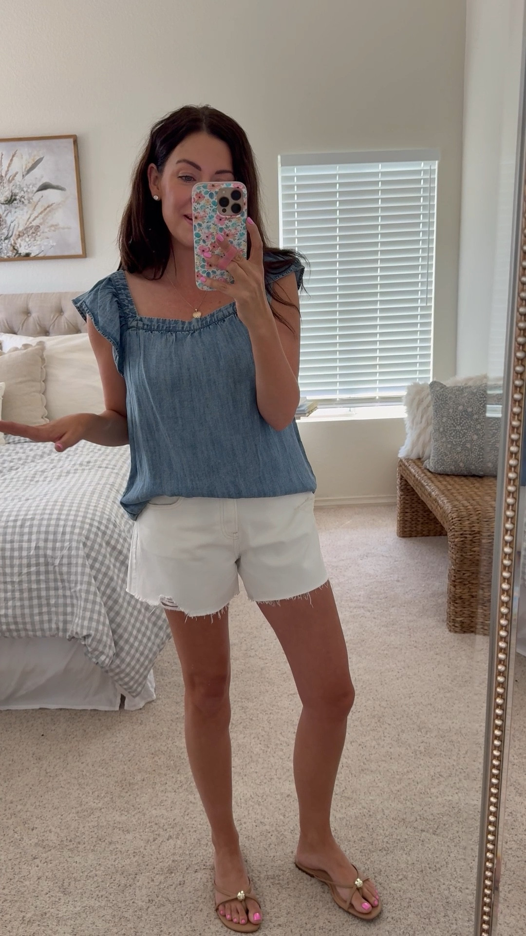 Gap shorts have been restocked in the white, black, dark wash! And they’re on sale👏🏻 these are the best denim shorts I have found this season. They are Mom life approved and extremely comfortable and still flattering! 
• run true to size
• Blouse in a size small

#LTKSaleAlert #LTKFindsUnder50 #LTKStyleTip