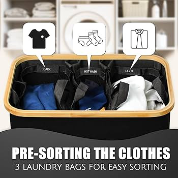 Hampers for Laundry Basket with Lid, 160L Extra Large 3 Section Clothes Divided Organizer for Bed... | Amazon (US)