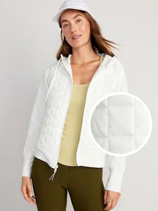 Dynamic Fleece Cropped Hybrid Hoodie for Women | Old Navy (US)