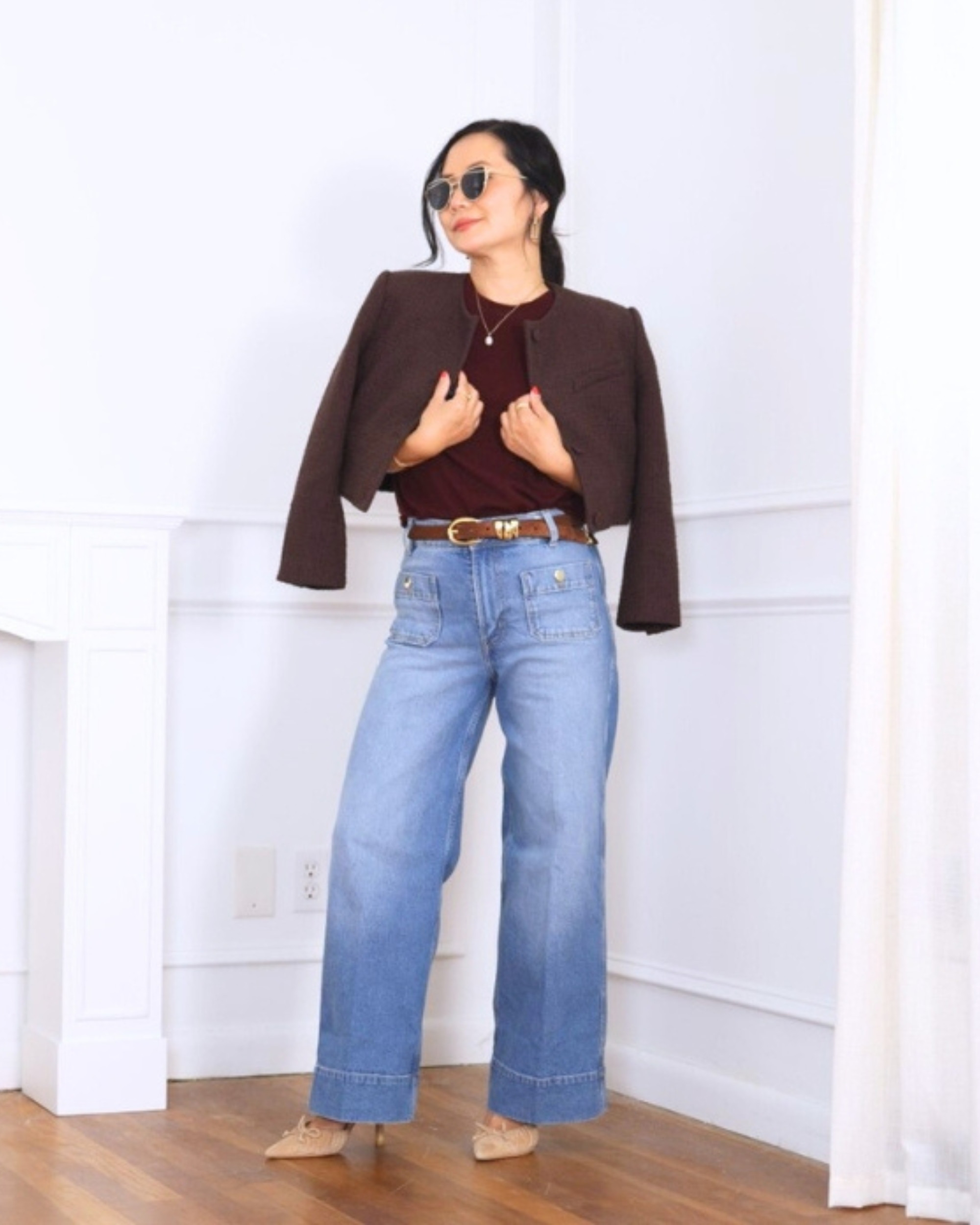 Wearing a tweed jacket from Aritzia and cashmere tee from Quince with jeans from H&M — an easy mix of polished layers and casual denim for an elevated everyday look. I’m 5’2, wearing size XS.

#LTKStyleTip #LTKOver40 #LTKPetite