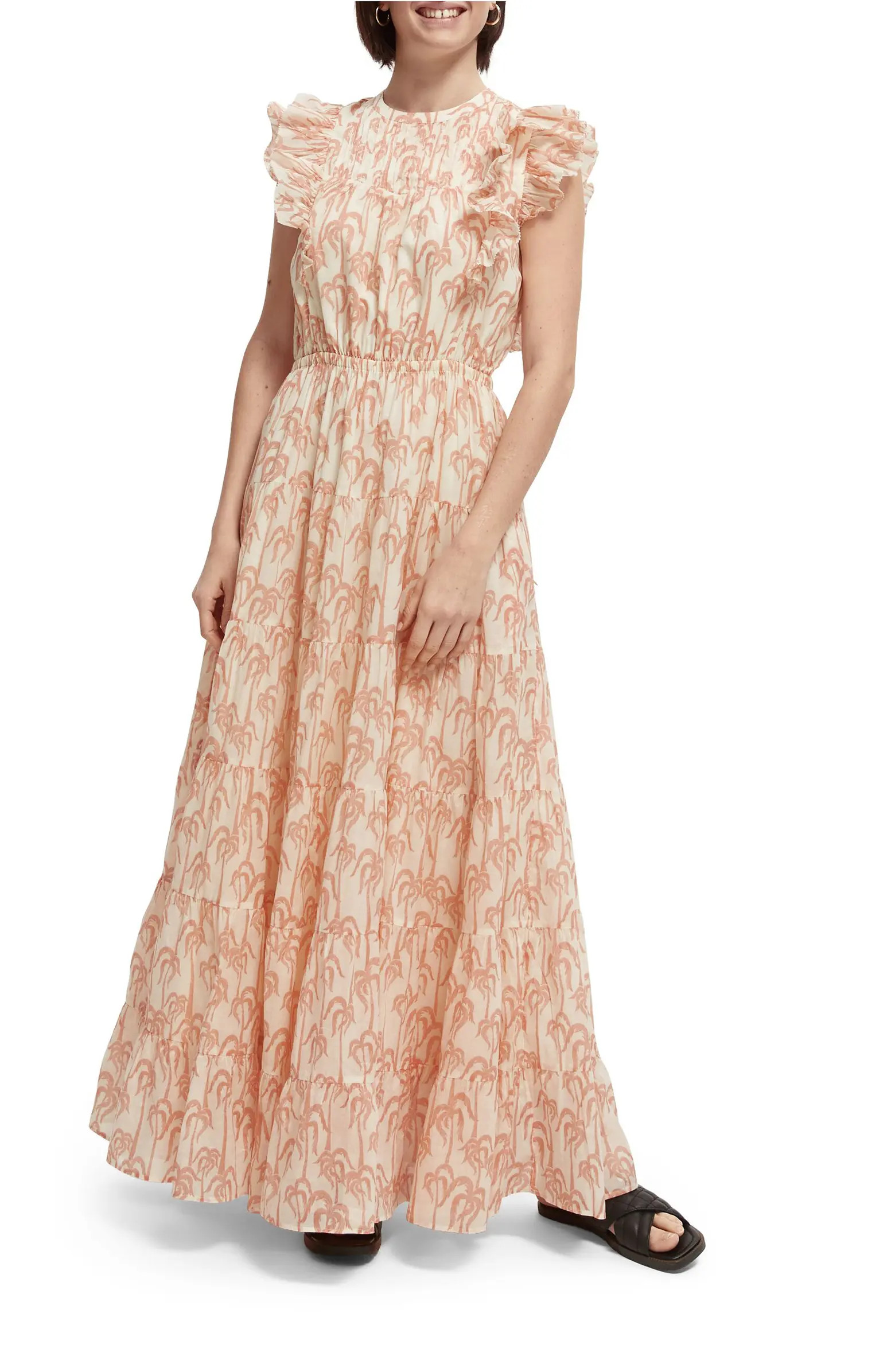 Leaf Print Organic Cotton Maxi Dress | Nordstrom