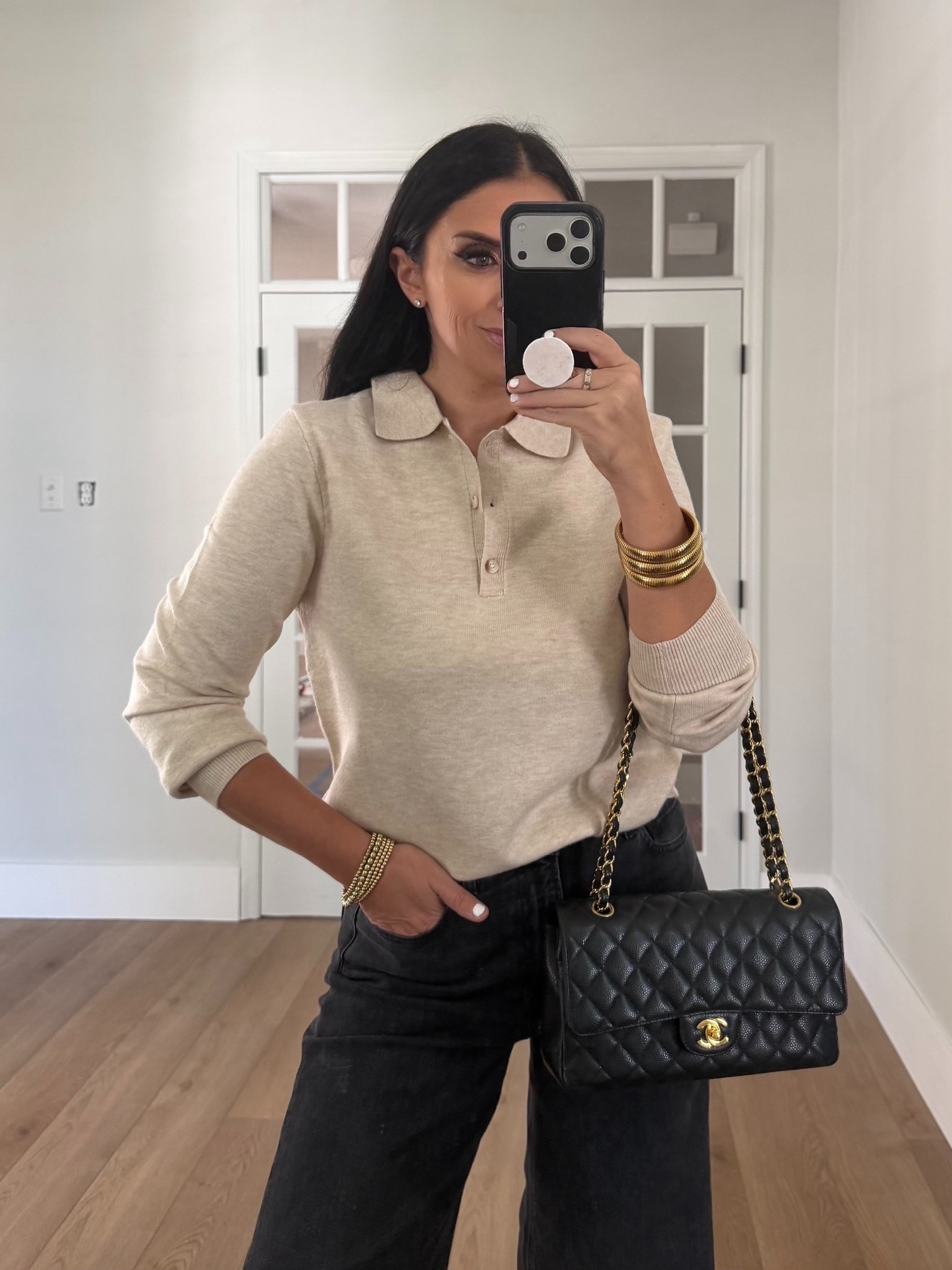 Frances High Waist Wide Leg Jeans, Sweaters for Women Polo Collared