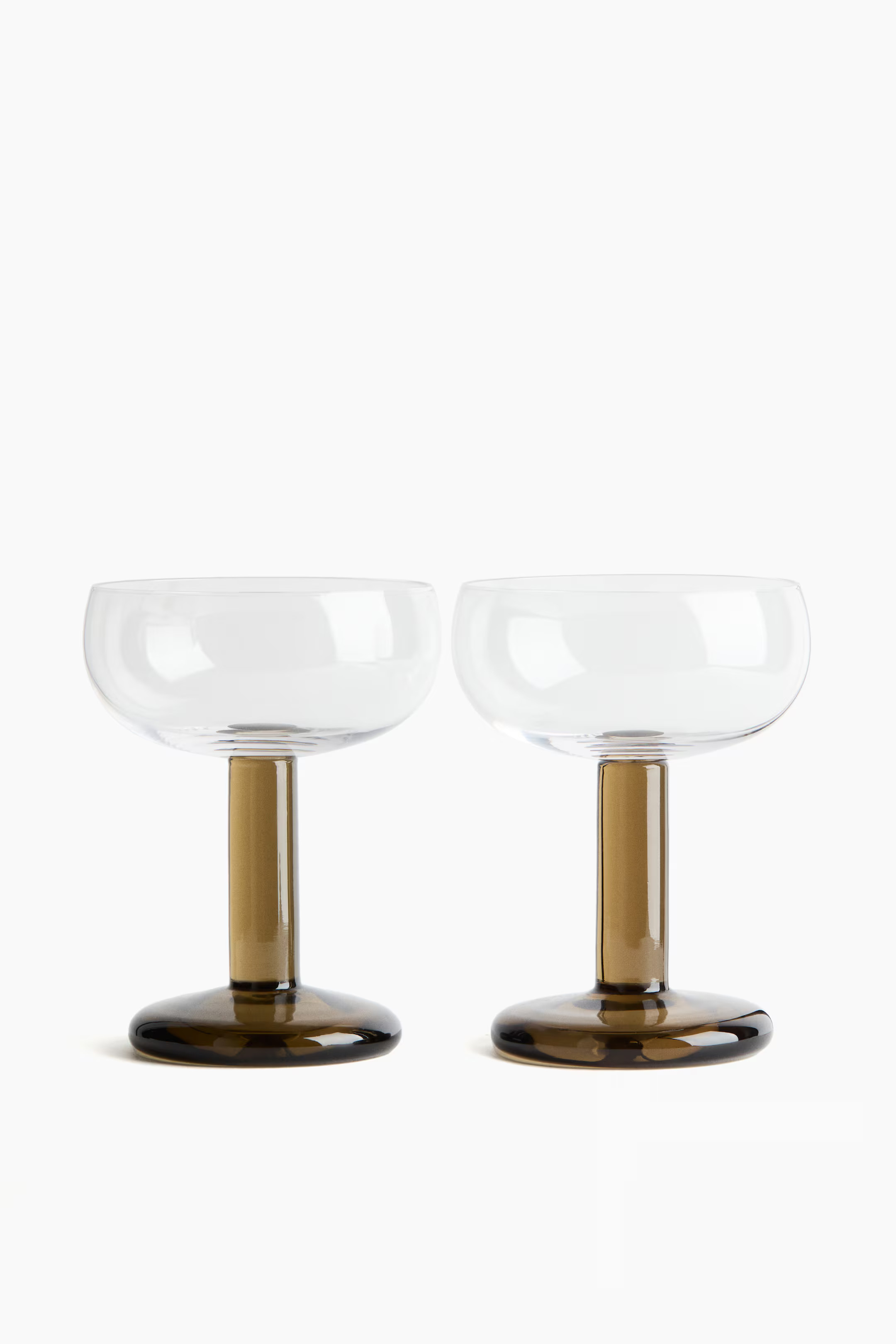 2-Pack Hand-Blown Coupe Glasses | H&M (US + CA)