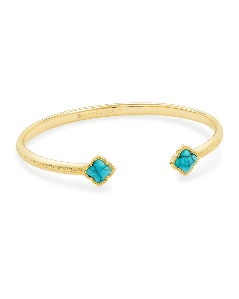 Mallory Gold Cuff Bracelet in Variegated Turquoise Magnesite | Kendra Scott
