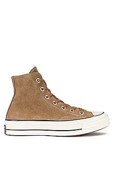 Converse Chuck 70 Suede Sneaker in Sand Dune, Egret, & Black from Revolve.com | Revolve Clothing (Global)