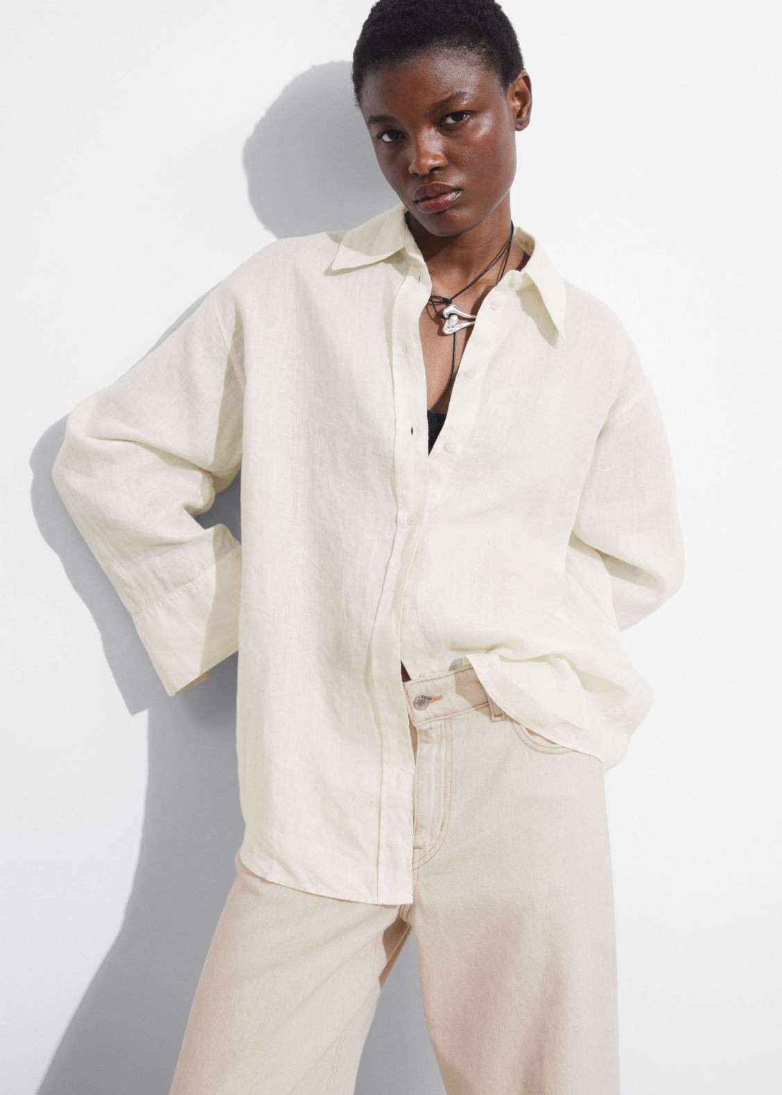 Oversized Linen Shirt - White | & Other Stories US